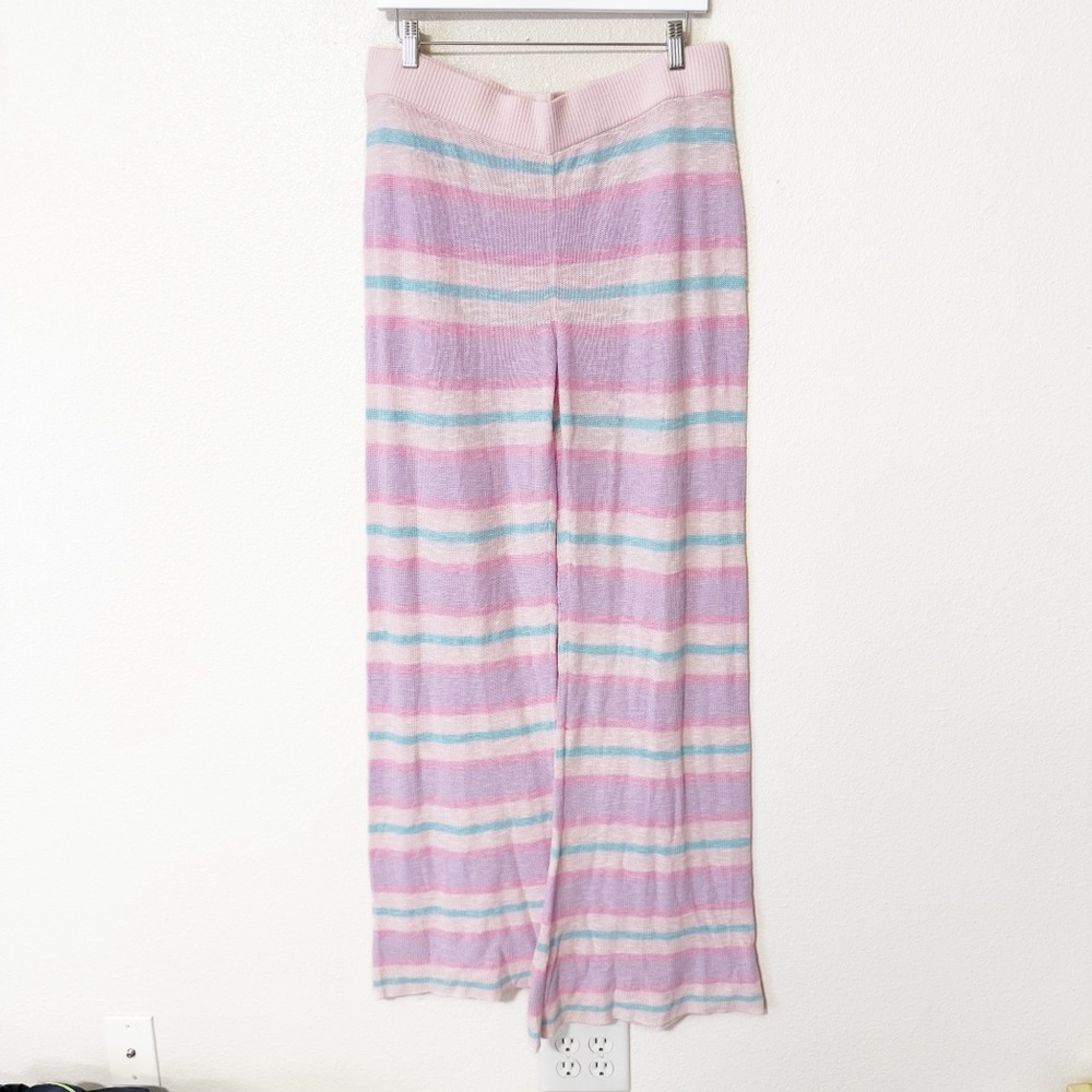 NEW Show Me Your Mumu Feel Good Pants in Cotton Candy Stripe Knit Pastel size XL - Picture 6 of 10